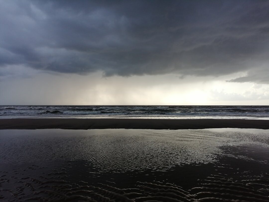 stormy beach waves