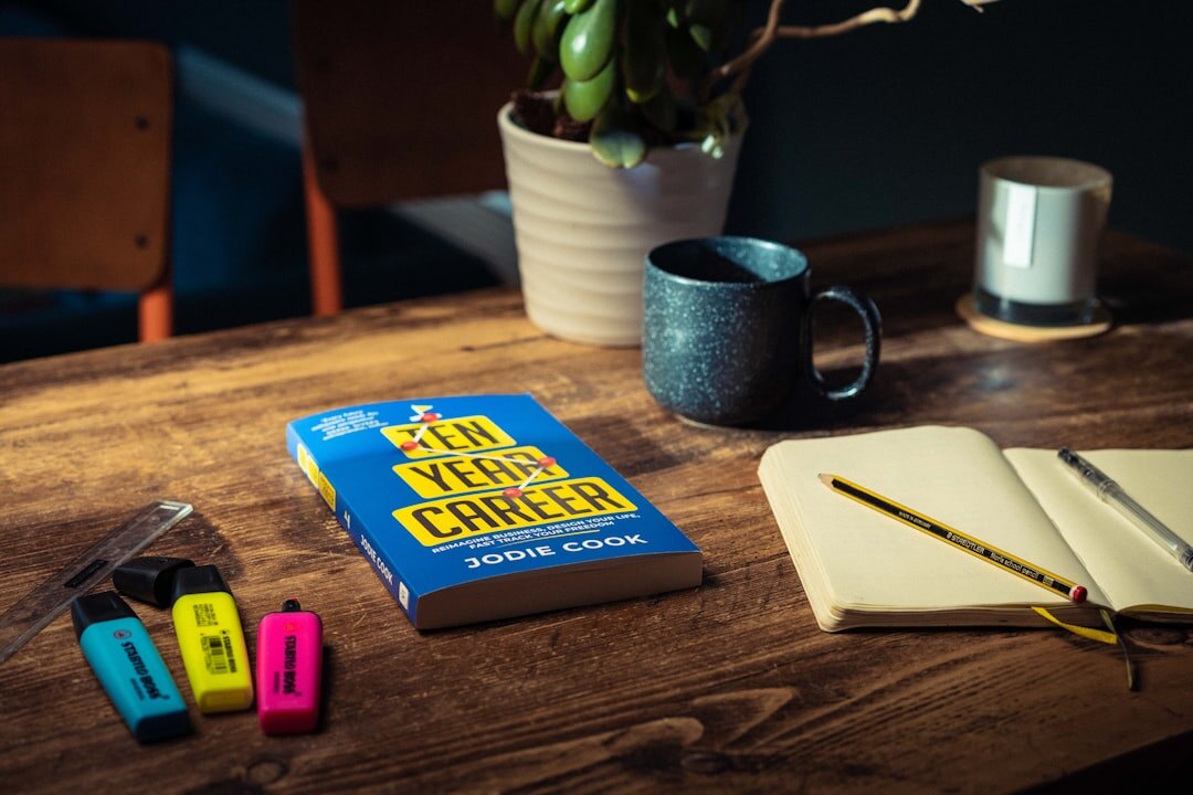 open thriller book on desk
